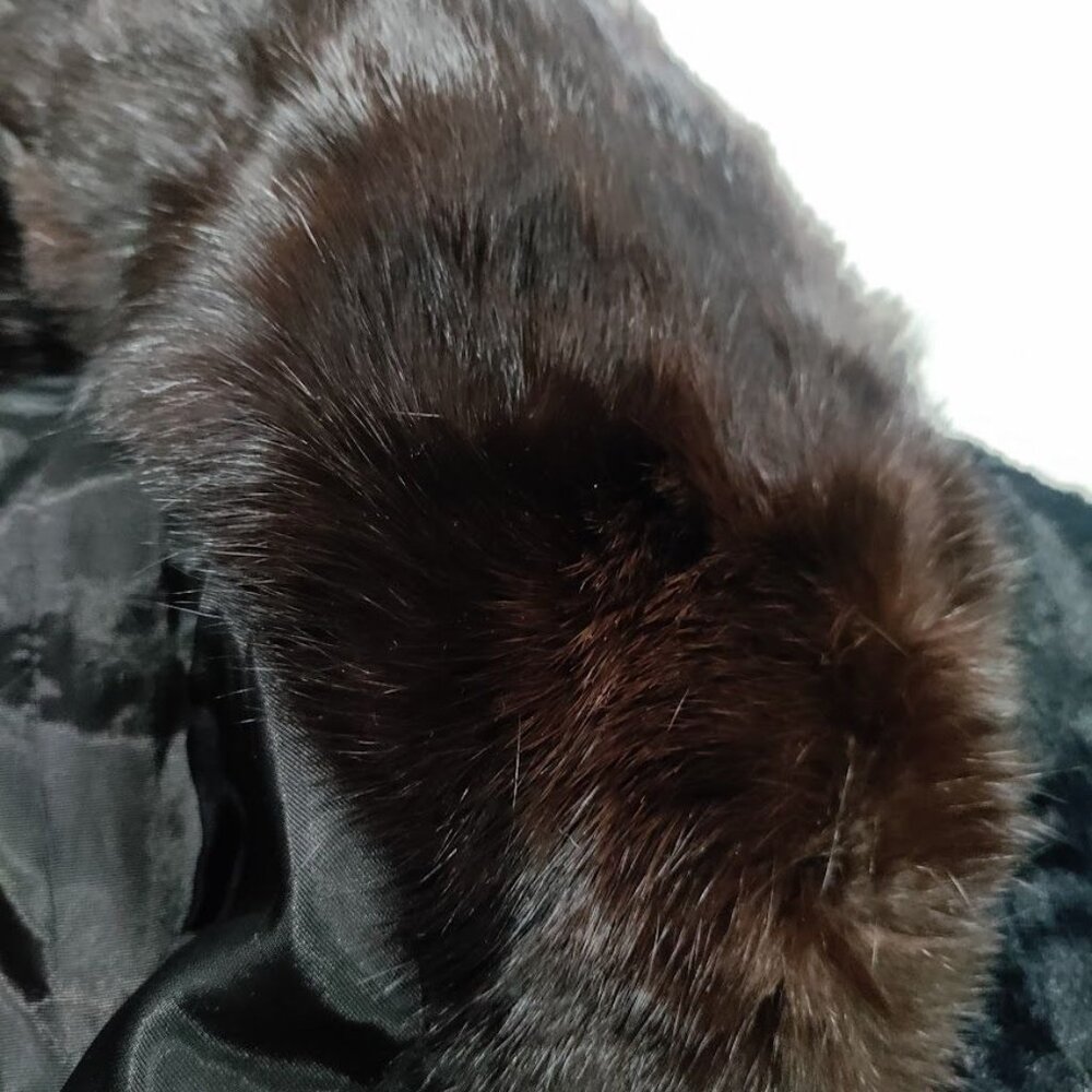Vintage A Winter Product Womens Small Faux Fur Winter Jacket with Collar Black - Picture 4 of 8